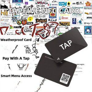 บัตรธุรกิจกันน้ำ TapFive NFC แบบกำหนดเอง ทำจาก PVC พร้อมคิวอาร์โค้ด ชิป RFID สำหรับชำระเงิน NTAG213 รองรับโซเชียลมีเดียและเมนูแบบดิจิทัล - Product Image 4