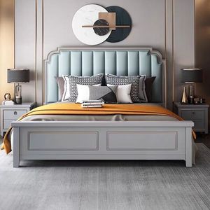 Cama ligera de lujo europea y americana de madera maciza, cama de almacenamiento de princesa Simple, cama suave doble Leal, muebles de dormitorio - Product Image 4