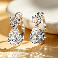 1 karaat briljant geslepen laboratorium gekweekte diamant mini cirkel oorbellen PT950 unisex IGI gecertificeerd Valentijnsdag verjaardag jubileum cadeau