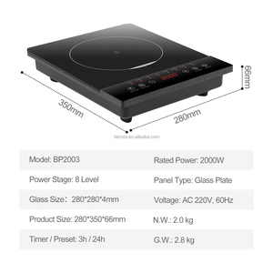 COOKTOP hộ gia đình cảm ứng nồi 2000W Điện nấu ăn HOB điều khiển cảm ứng CE giấy chứng nhận điện bếp cảm ứng - Product Image 2