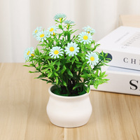 Adorno de Planta Artificial en Maceta con Margaritas Románticas, 13 Girasoles Artificiales, Accesorios de Fotografía, Plantas Pequeñas en Maceta al por Mayor