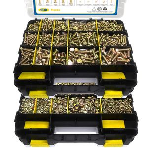 1378Pcs Zinc Plated Hex Bolt Nut Screw Set Combination Kit Standard Grade A Sports Equipment Use - Product Image 1