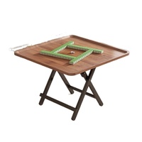 Table pliante multifonctionnelle compacte pour Mahjong et jeux de cartes, avec fonction d'échecs intégrée, design carré