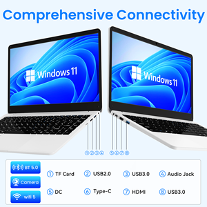 โน้ตบุ๊คธุรกิจใหม่ขนาด 14.1 นิ้ว Intel N95 ระบบปฏิบัติการ Windows 11 Quad-Core แรม 8GB SSD 1TB หน้าจอ IPS ภาษาอังกฤษ กราฟิก UHD ประสิทธิภาพสูง WiFi - Product Image 5