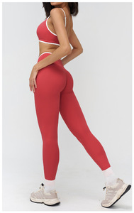 Nuovo Set Yoga Elasticizzato da Donna: Leggings Traspiranti Modellanti, Reggiseno Sportivo Color Block e Pantaloncini da Palestra - Ropa Deportiva Mujer - Product Image 4