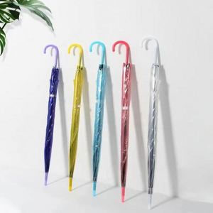 <b>Automatic</b> Clear for Sun Rain Dual Use Long Handle Transparent <b>Umbrella</b> With Custom Logo Promotional Gifts & Events - Product Image 6