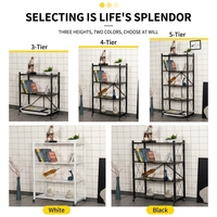 Étagère pliable en métal robuste avec protection contre la corrosion, 3 niveaux, capacité de charge de 30 kg, pour la maison, la cuisine, le garage, le rangement