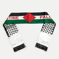 2023 gros conception personnalisée Satin Polyester Palestine écharpe pas cher événements décoration drapeaux et bannières promotionnels
