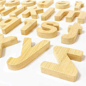 मोंटेसरी शैक्षिक खिलौना रेफ्रिजरेटर चुंबक संख्या लकड़ी बांस शिल्प वर्णमाला और 3 डी दीवार सजावटी शब्द पत्र - Product Image 3