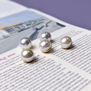 New Elegant Freshwater Mabei Pearl Button Shirt Sweater Making Diy Suit Accessories Pearl Metal Buttons Hand Sewn Buttons