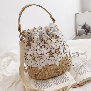 Bolsos cruzados de verano de fábrica con encaje floral tejido a mano, nuevos bolsos tejidos con cierre de cremallera y forro de poliéster - Product Image 4