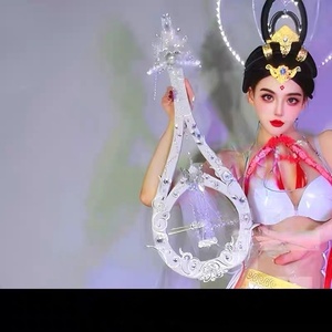 Disfraz de Danza Exótica para Club Nocturno, Estilo Dunhuang, ApSaras Voladora, Tendencia Nacional, con Luces LED, Disfraz Antiguo de Chang'E, 100% - Product Image 5