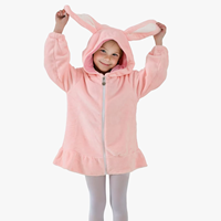 Combinaison grenouillère en flanelle 3D unisexe pour enfants, tenue de scène avec motif animal et lapin mignon, tenue à capuche