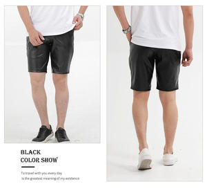 Mùa hè mỏng thanh niên quần da nam màu đàn hồi trắng xanh đen quần da quần short nam Capris - Product Image 3