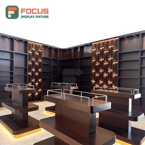 ตู้โชว์บุหรี่แบบกำหนดเอง ลายไม้ พร้อมชั้นวางกระจก ล็อคได้ ตู้เก็บบุหรี่ - Product Image 2