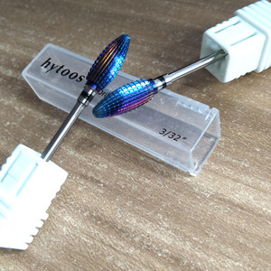 HYTOOS Viola Rivestimento In Carburo di Tungsteno Punte di Trivello del Chiodo 3/32 "Rotary Burr <span class=keywords><strong>Manicure</strong></span> Punte Nail Drill Accessori Fresa - Product Image 6