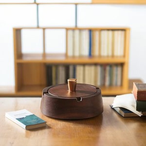 Cendriers en bois massif de style chinois sur mesure, cendriers anti-cendres volantes pour la maison et le bureau, cendriers haut de gamme pour salon - Product Image 1