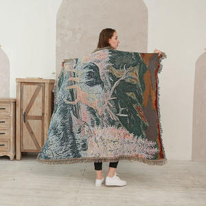 Precio al por mayor suave algodón marrón ciervo hilo <span class=keywords><strong>tapiz</strong></span> Jacquard <span class=keywords><strong>tapiz</strong></span> - Product Image 3