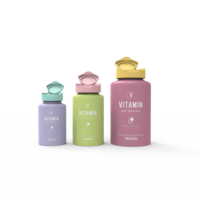 Emballage de bouteille Gummy Pot en plastique PET résistant aux enfants Bouteille d'épices Bouteille d'emballage de supplément Pot de stockage de vitamines au toucher doux