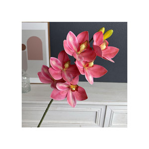Fleurs artificielles de Cymbidium Jinxi à 6 têtes, décoration de mariage, ornement pour la maison, accessoires de photographie en extérieur - Product Image 5