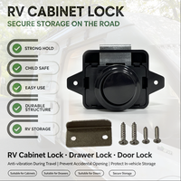 Serrure de placard à bouton-poussoir ABS pour VR, trou rond 26 mm, panneau 15-18 mm, loquet sans clé pour caravane et camping-car, OEM