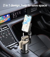 Support de téléphone rotatif Yesido 720° 2-en-1 pour porte-gobelet de voiture avec base réglable C273