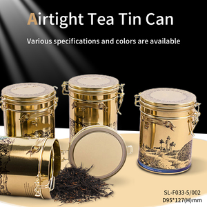 Bán buôn tùy chỉnh in ấn tinplate gói kín hộp kim loại có thể OEM vuông trà tin cho trà lỏng với nắp - Product Image 2