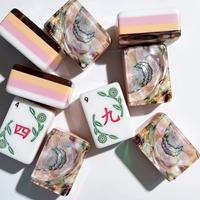 Jeu de Mahjong américain, tuiles en acrylique à 4 couches, design floral blanc NEWS Winds, tuiles Joker Flower, vente en gros