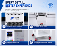Máquina de Bordar Computarizada de Múltiples Agujas FUJA Smart Stitch para Uso Doméstico, de Una Sola Cabeza, para Bordar Gorras, Camisetas, Logotipos Planos