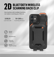 Clip arrière de téléphone 2.4G sans fil 2D QR Scanner de code à barres avec balayage de code-barres portable pour téléphone IOS Android
