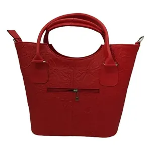 Fana Wendy rosso pelle di vacchetta cesellata borsa per ragazze Casual stile di lusso con una cinghia patta croce in pelle naturale di grande capacità - Product Image 2