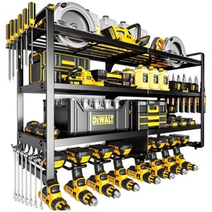 Caja de Almacenamiento de Herramientas Eléctricas de Metal Resistente de 4 Niveles, Soporte de Pared para Herramientas Eléctricas, Estante de Almacenamiento de Herramientas para Garaje - Product Image 1