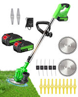 Désherbeur électrique sans fil, coupe-herbe/débroussailleuse sans fil 3 en 1, alimenté par batterie et roues