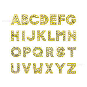 ตัวอักษรคริสตัล A-Z อุปกรณ์ตกแต่งสัตว์เลี้ยง เครื่องประดับผม จี้ตัวอักษรแบบกำหนดเองสำหรับปลอกคอสุนัข - Product Image 4