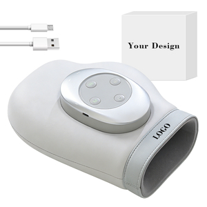 Masseur électrique pour les mains, pression d'air, pétrissage, masseur de poignet, gant de massage des doigts avec airbag, compresse chaude, points d'acupuncture, gris, 2000mAh - Product Image 1