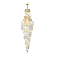 Lampe suspendue en cristal de luxe, style nordique, pour hall d'hôtel, décoration d'escalier, villa moderne, salon