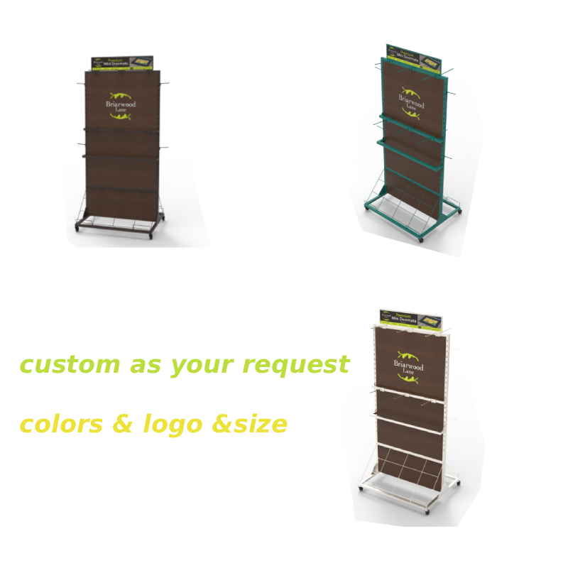 Apache Custom Metal Hook Double-Side Carpet Display Stand for Mat Retail Supermarket Shelves for Doormat — view 4