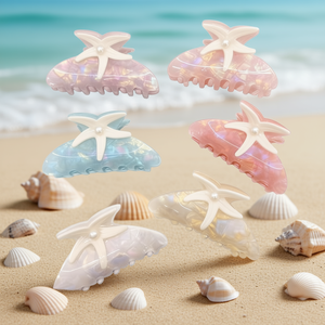 Fermaglio per capelli Angelina Starfish Claw Clip 9 cm con decorazione di perle per donne e ragazze - Product Image 2