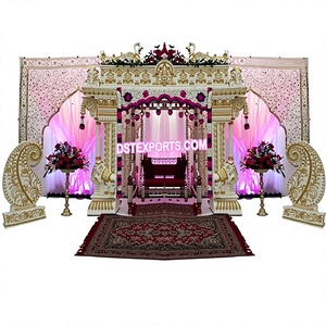 Mandap de Plumas de Pavo Real Manavarai para Bodas del Sur, Decoraciones Personalizadas para Bodas Indias, Mandapam de Pilar de Fibra, Eventos en Escenarios de Sri Lanka y EE. UU. - Product Image 5