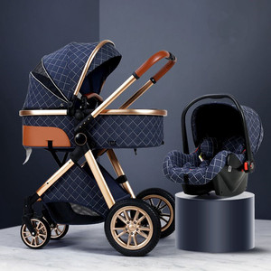 Passeggino di Lusso Rosa 3 in 1 per Bambini, Carrozzina Pieghevole con <span class=keywords><strong>Seggiolino</strong></span> <span class=keywords><strong>Auto</strong></span> - Product Image 3