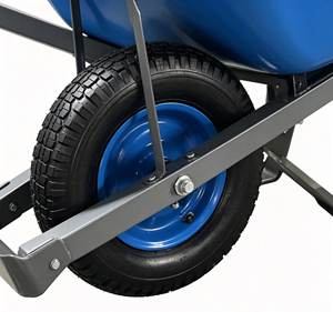 Utility Wheelbarrow Metal Frame Single Wheel for Garden Construction <b>Transport</b> Load Capacity 200 kg - Product Image 4