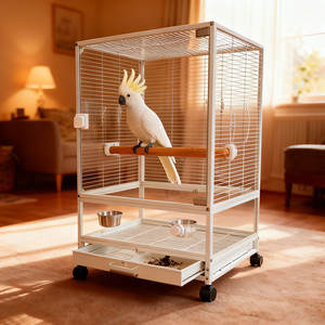 Fabrieksuitverkoop Huisdierbenodigdheden Metalen Kleine Dieren Vogelkooi Klein tot Middelgroot Volière met Scheidingswand - Product Image 2