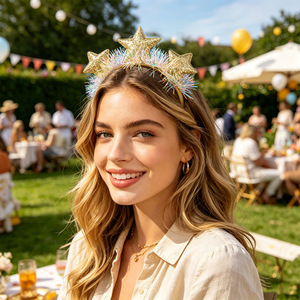 Diadema de Estrella para Fiesta de Año Nuevo, Aro para el Cabello de Navidad, Decoración para Cumpleaños y Bodas, Corona Brillante para Celebraciones - Product Image 2
