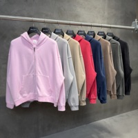 Sweat-shirt zippé décontracté pour homme, style américain, couleur unie, en coton, coupe ample, avec logo personnalisé, nouvelle collection hiver 2026