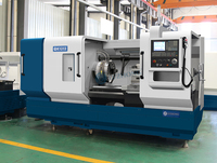 QK1313 Torno CNC pipa ulir bubut 130mm lubang spindel Chuck ganda horisontal tugas berat kontrol GSK
