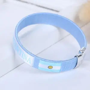 2022 Football Match Braided Thread Materials Custom Argentina Country Flag Bracelet With High-looking