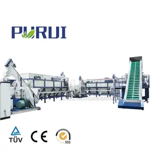 PURUI Waste plastic pe pp film washing recycling line / hdpe ldpe bottle washing plant / pp woven bags recycling machine