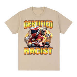 Racing <b>Animal</b> Print 100% Cotton Jersey Oversized T-Shirt Men Vintage Graphic Short Sleeve Casual Fashion Tops Summer Streetwear - Product Image 1