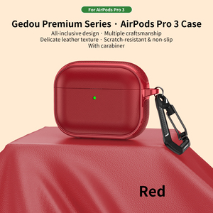 Étui en cuir texturé pour Apple Airpods 123 Pro <span class=keywords><strong>Air</strong></span> Pods 4, housse de protection pour écouteurs Bluetooth, sac anti-perte pour écouteurs - Product Image 3