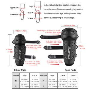 新しいオートバイエルボーガードニーパッド調節可能なレーシングオフロードプロテクターモトクロスサイクリングスケートレーシング保護具4個 - Product Image 6